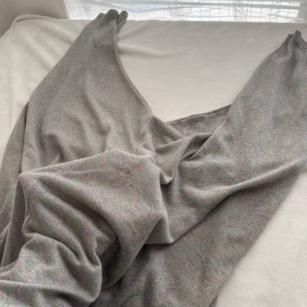 Free People Why Not Shine Oversized Jumpsuit XS Grey Rainbow Metallic Rare HTF - Picture 12 of 12